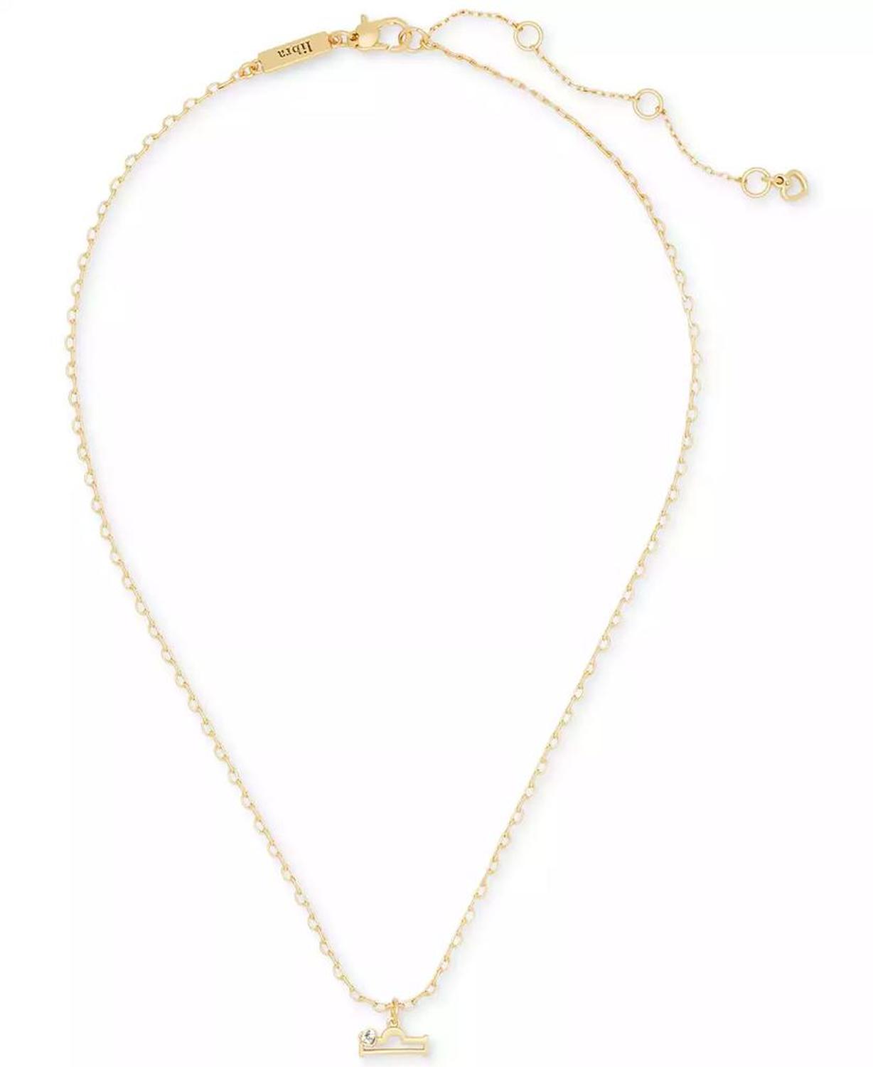 Gold-Tone Pavé Zodiac Mini Pendant Necklace