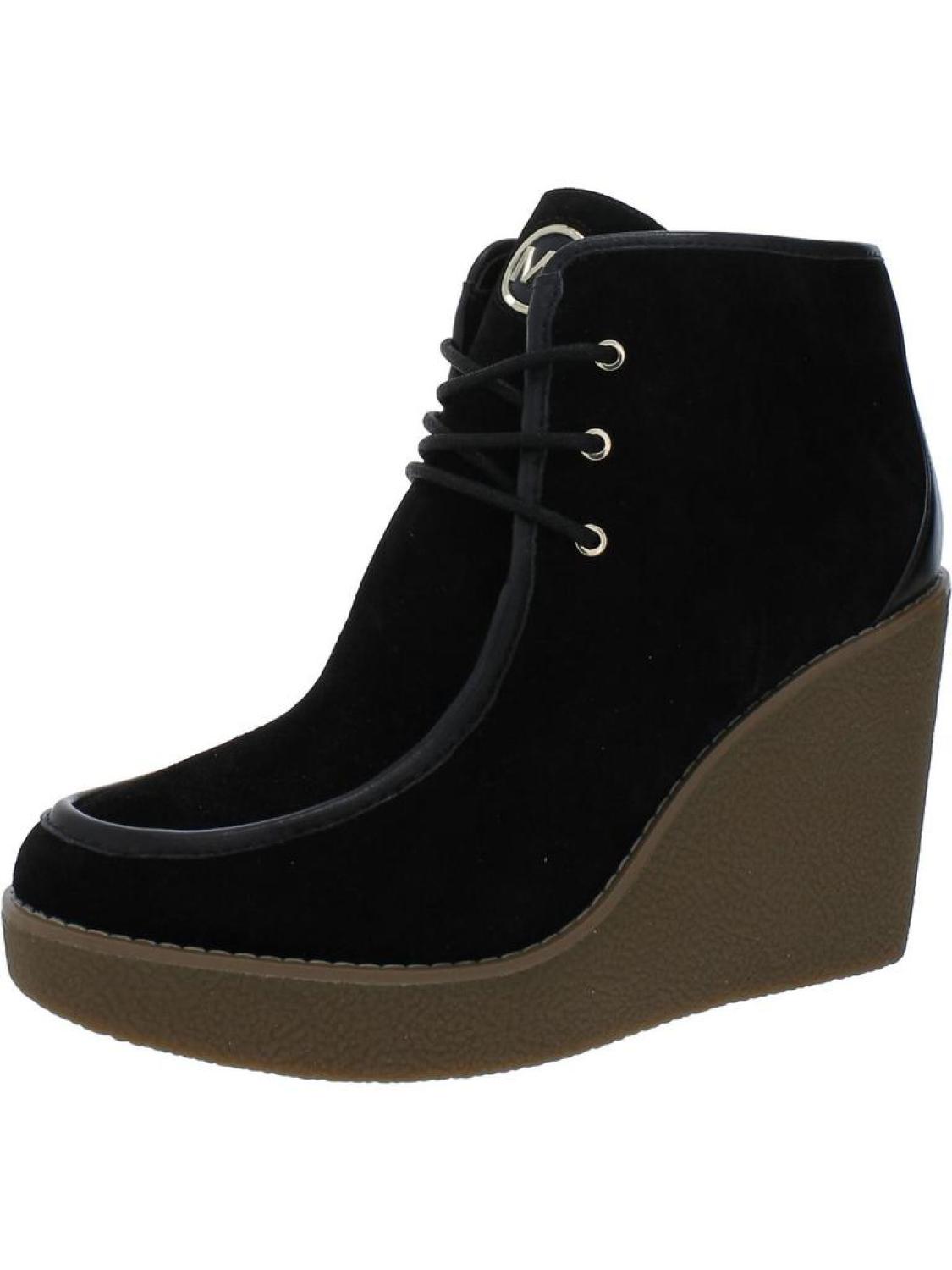 Rye Womens Suede Lace-Up Wedge Boots