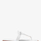 Lena Signature Logo and Leather T-Strap Sandal