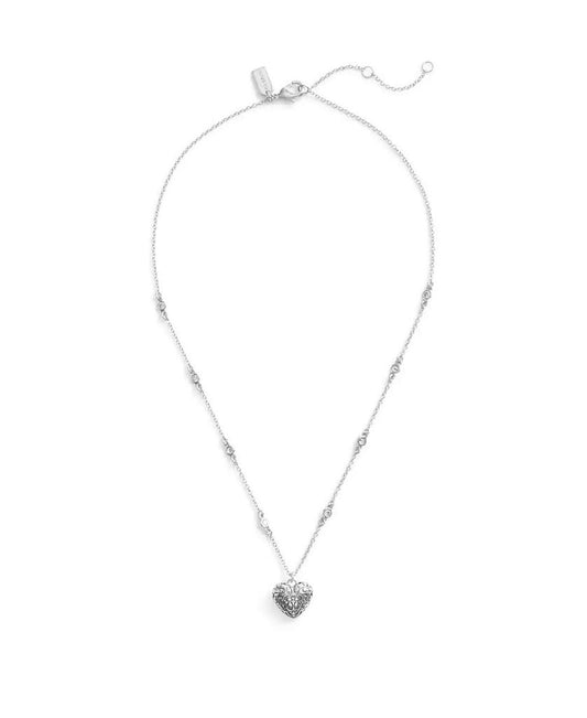 Cubic Zirconia Signature Quilted Heart Pendant Necklace