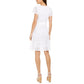 Womens Lace Short Sleeves Wrap Dress