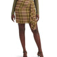 Plus Size Plaid Ruffle-Trim Georgette Skirt