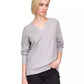 Women's V-Neck Metallic Logo Sweater