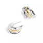 Faux Stone Pave Tubular Triple Huggies Earrings