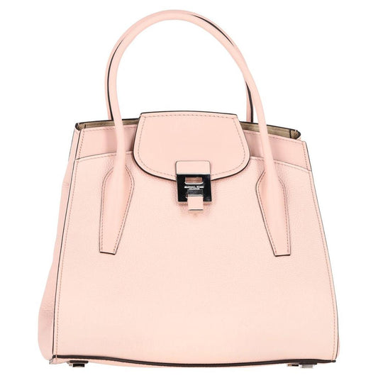 Michael Kors Large Bancroft Pebbled Hand Bag in Pastel Pink Calfskin Leather