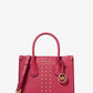 Maple Small Studded Saffiano Leather Satchel