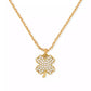 Lucky Charm Gold-Tone Pavé Crystal Clover Pendant Necklace, 16" + 3" extender