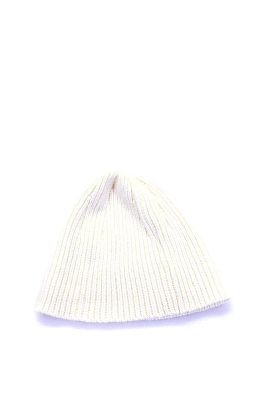 Max Mara Womens Ribbed Pull On Beanie Hat White