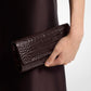 Cate Crocodile Embossed Patent Leather Clutch