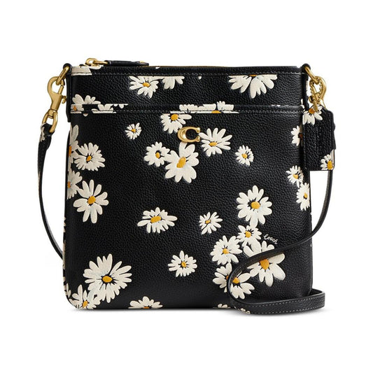 Kitt Floral Print Leather Messenger Crossbody