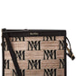 Max Mara Logo Embroidered Leather-Trim Pouch