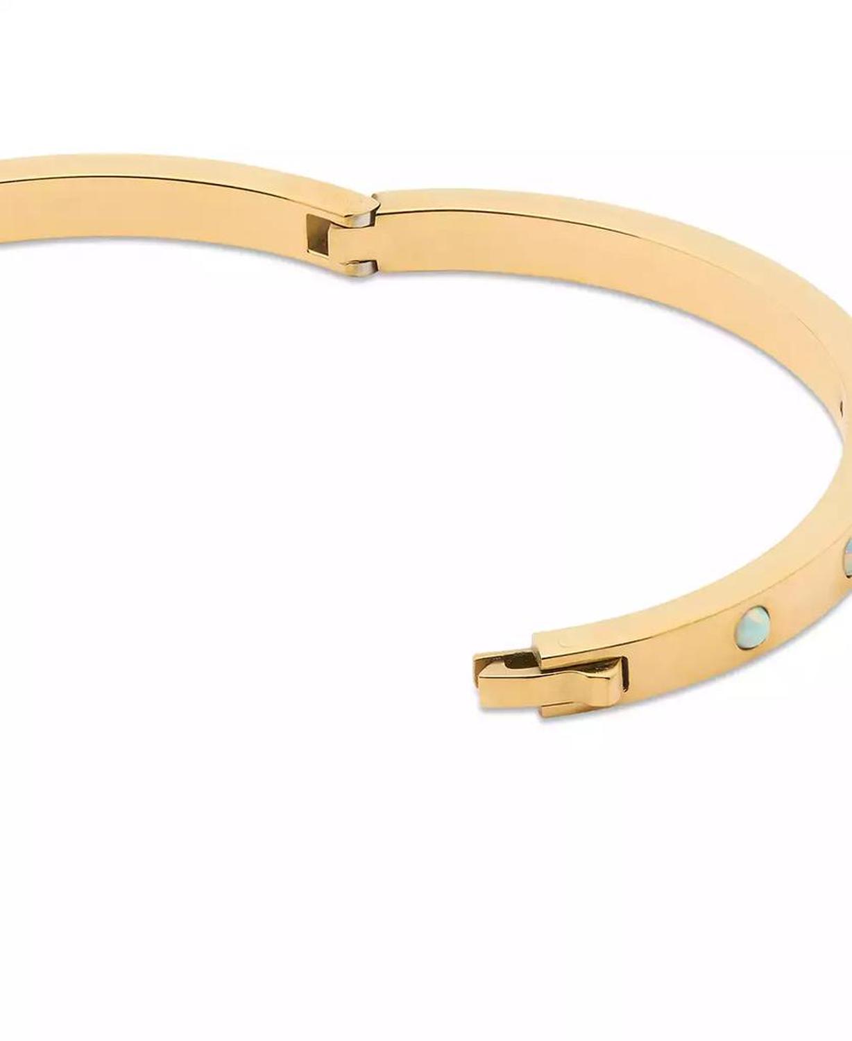 Set In Stone Gold-Tone Hinge Bangle Bracelet