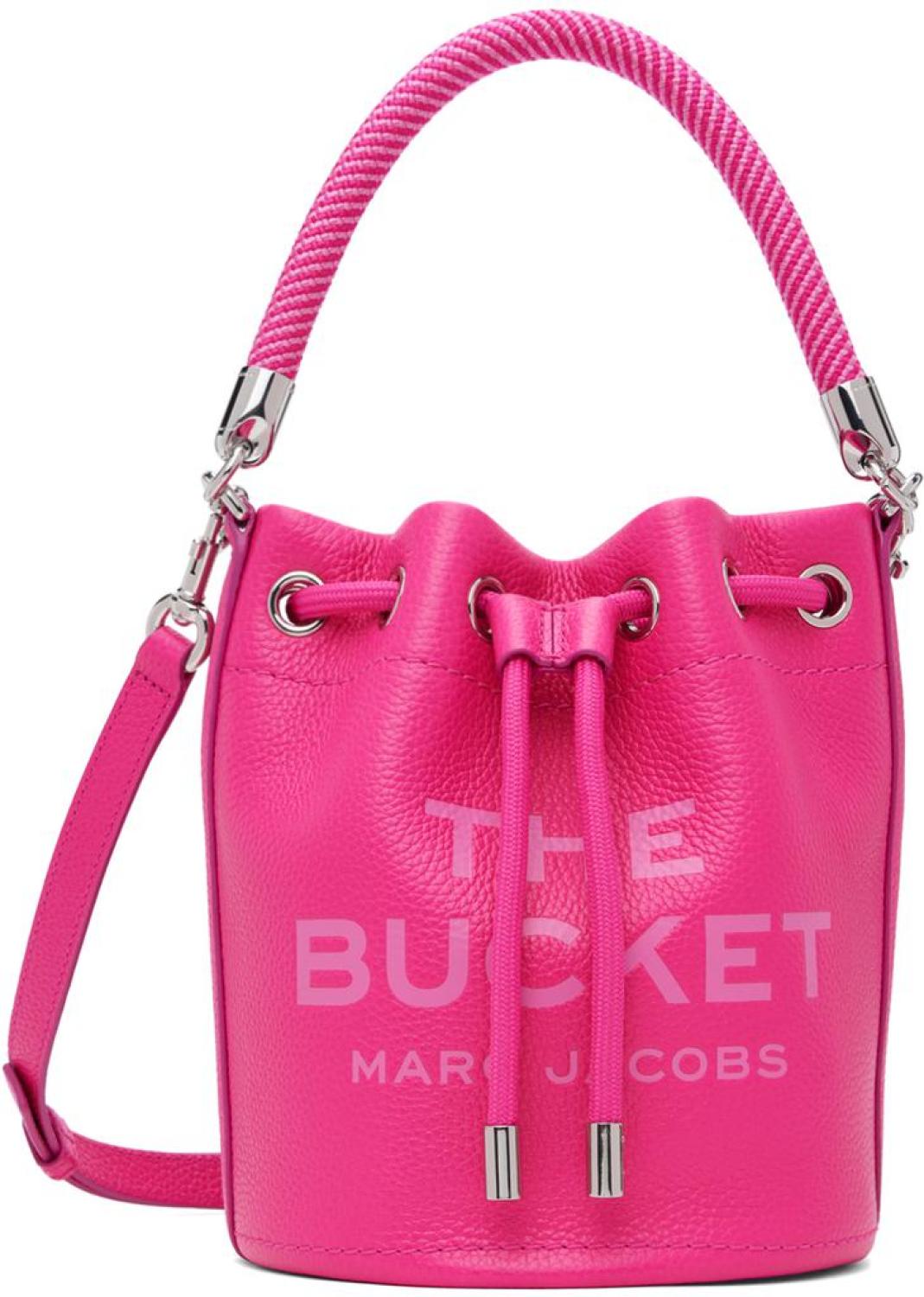 Pink 'The Leather Bucket' Bag