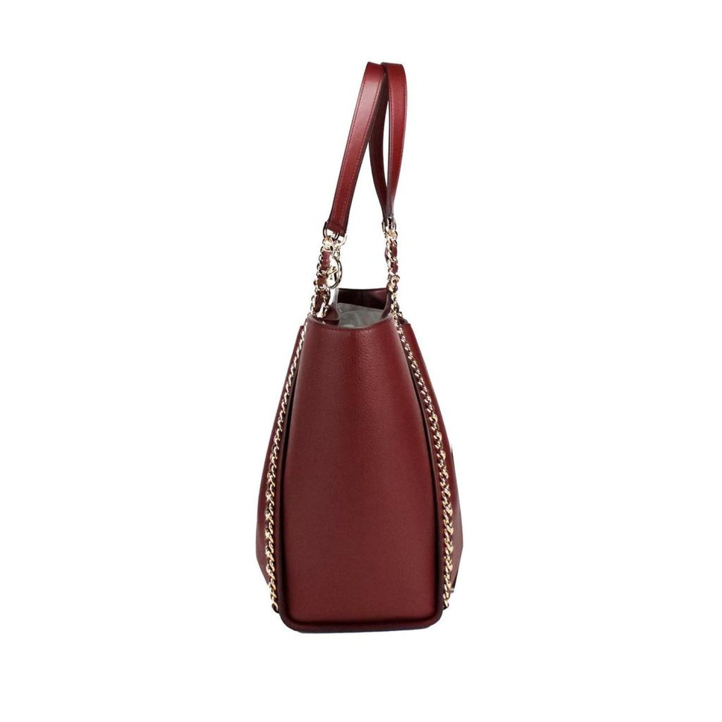 Michael Kors Mina Large  Cherry Leather Belted Chain Inlay Tote Women's Bag