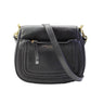 Marc Jacobs Womens Leather Foldover Magnetic Closure Shoulder Bag Black