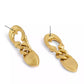 Women's Faux Stone Signature C Buckle Chain Drop Earrings