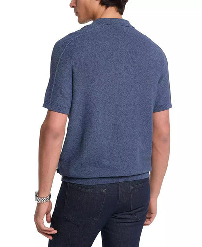 Men's Short Sleeve Textured Mouline Polo Shirt