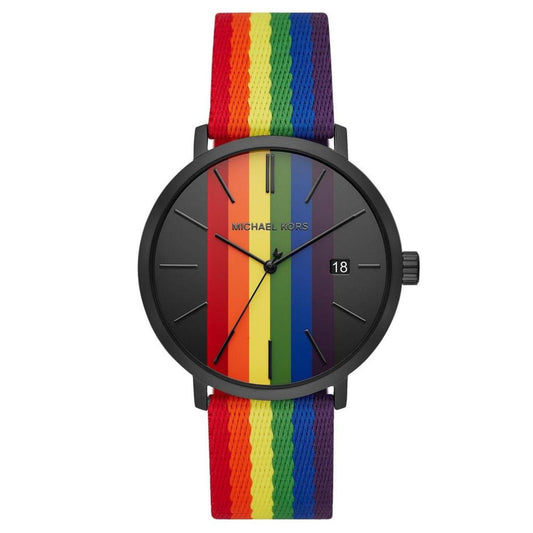 Michael Kors Blake MK8713 Unisex Black PVD Pride Rainbow 42mm Watch