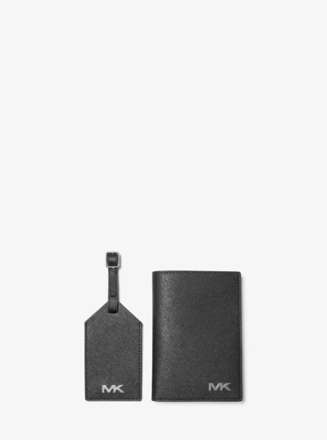 Saffiano Leather Passport Case and Luggage Tag Gift Set