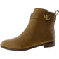 BRIELE Womens Leather Logo Ankle Boots