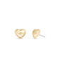 Gold Signature Horse Carriage Heart Stud Earrings