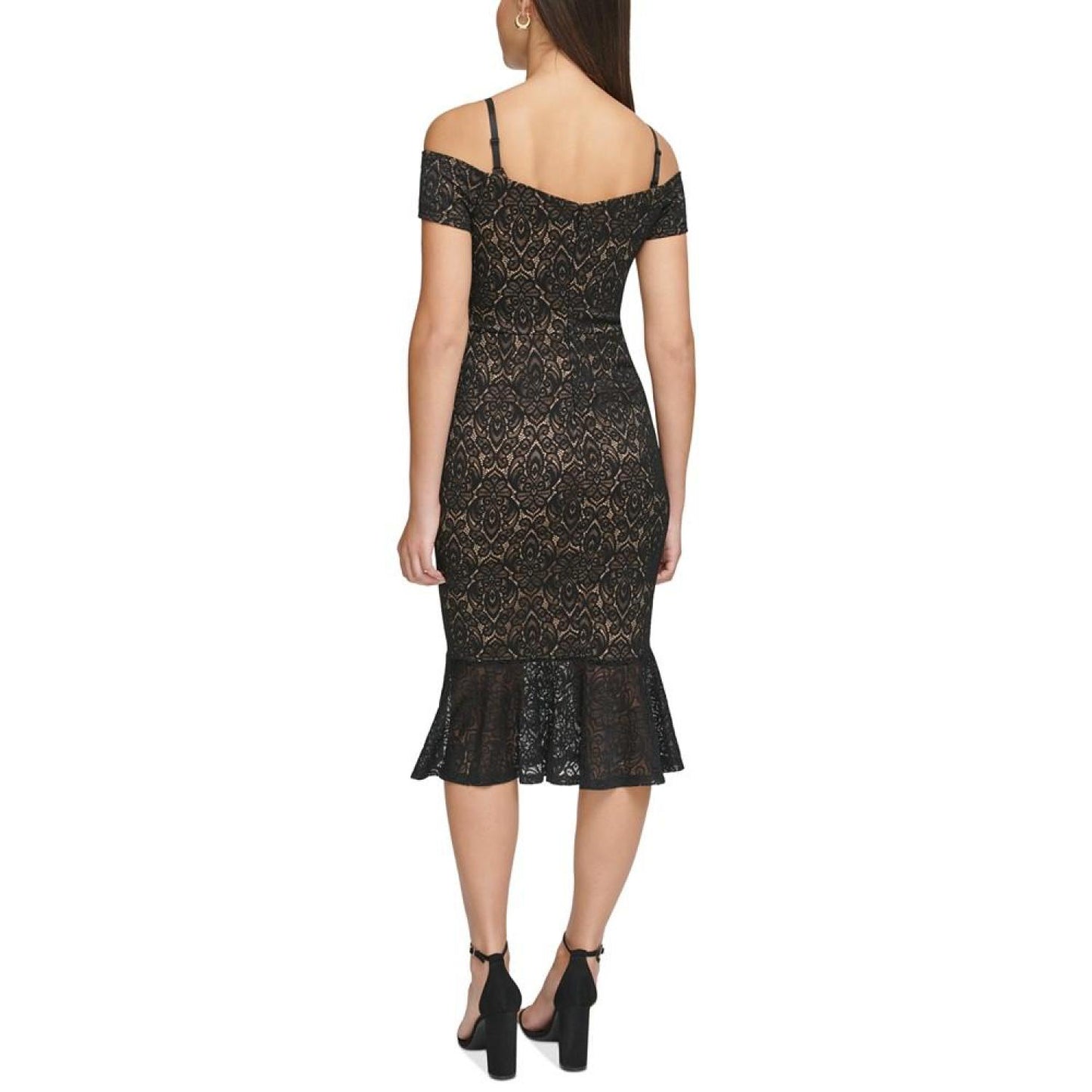 Women's Lace Off-The-Shoulder Midi Dress