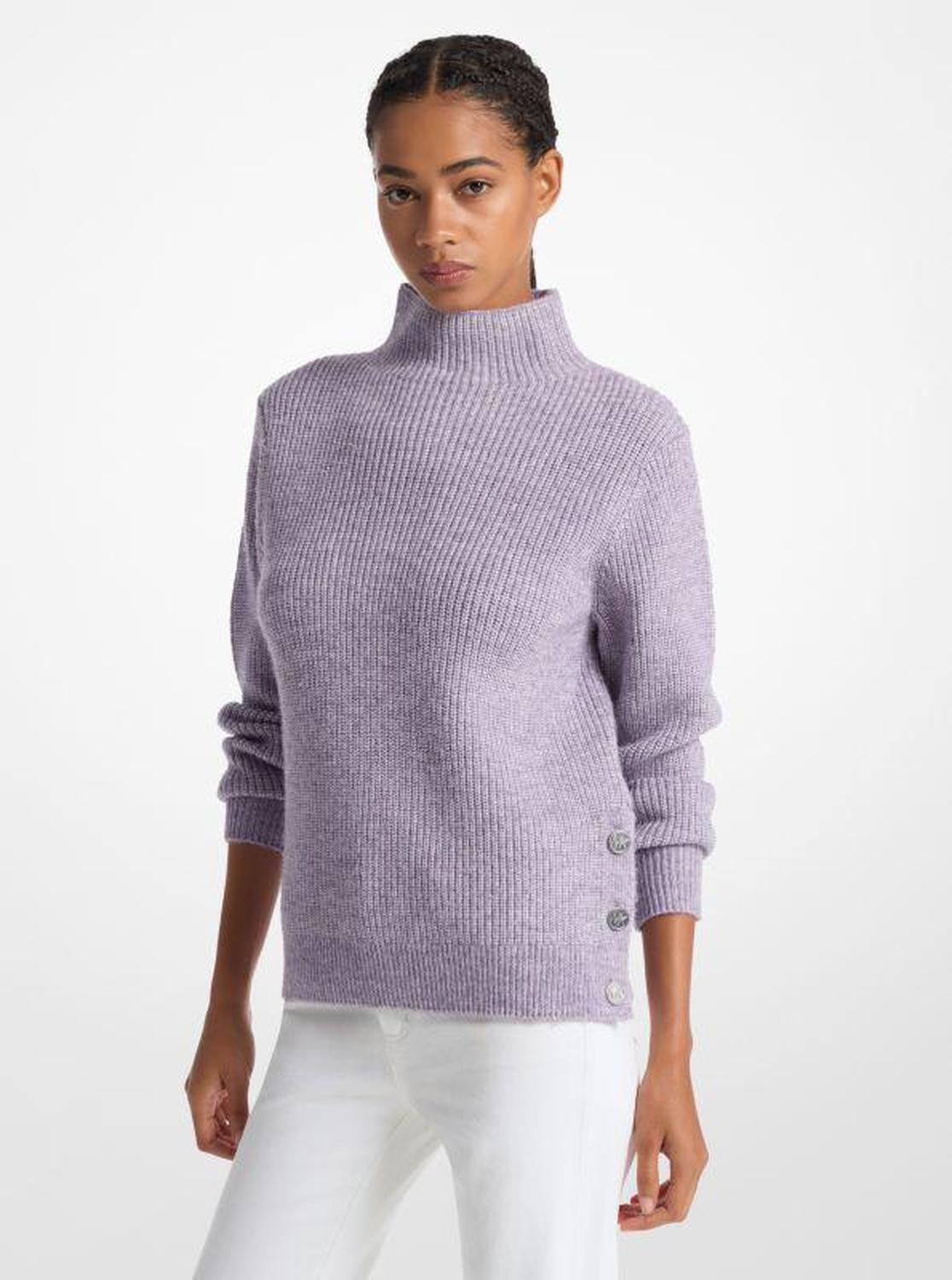 Ribbed Funnel Neck Sweater