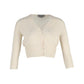 Max Mara Sportmax Buttoned Cropped Cardigan in Cream Cotton