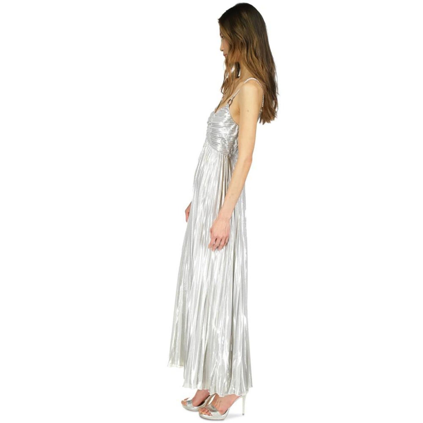 Women's Shine Pleated Empire-Waist Dress