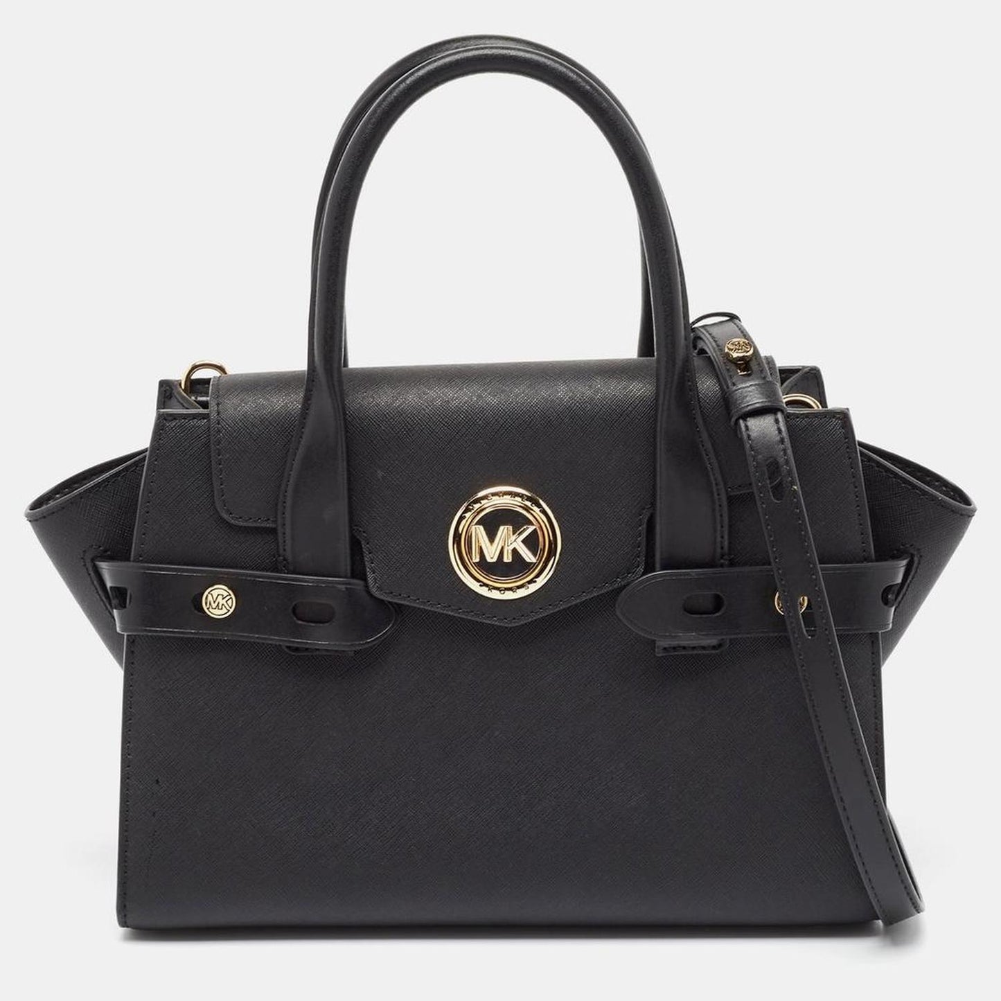 Michael Kors Black Leather Carmen Belted Tote