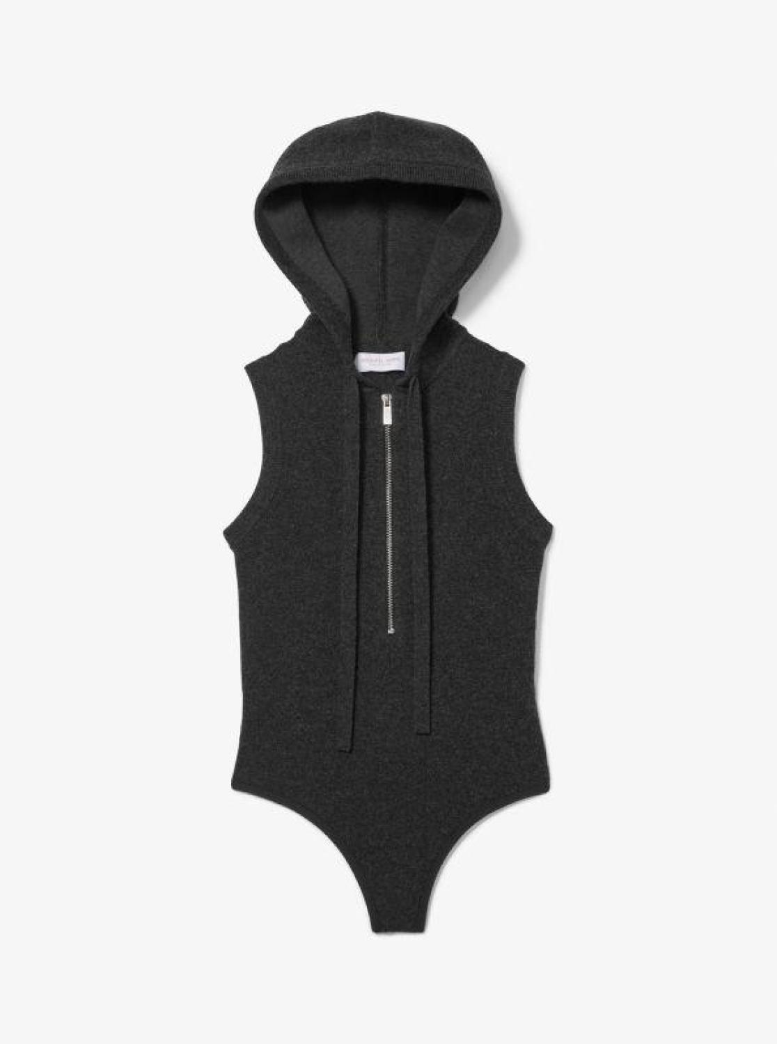 Cashmere Sleeveless Hooded Bodysuit