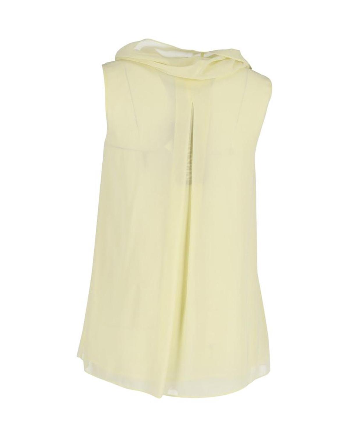 Max Mara Sleeveless Scarf Top in Yellow Silk