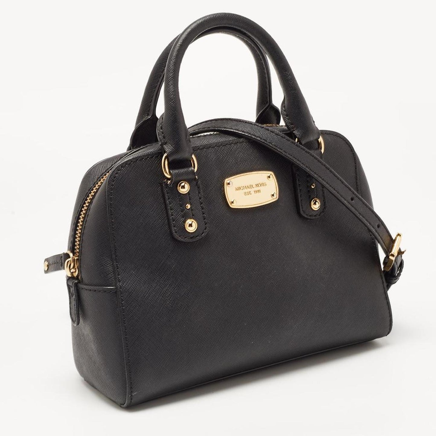 Michael Kors Black Leather Mini Cindy Satchel