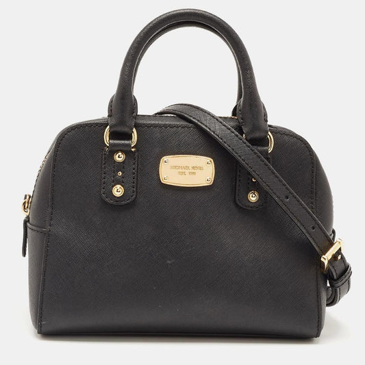 Michael Kors Black Leather Mini Cindy Satchel