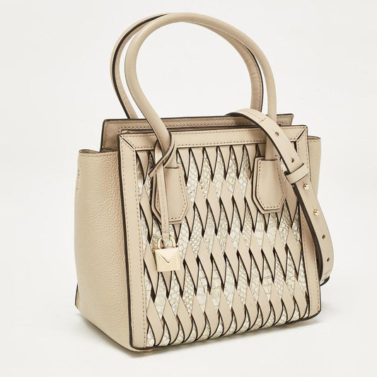 Beige Leather Mercer Studio Tote