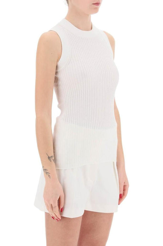 Sleeveless Ribbed Knit Top