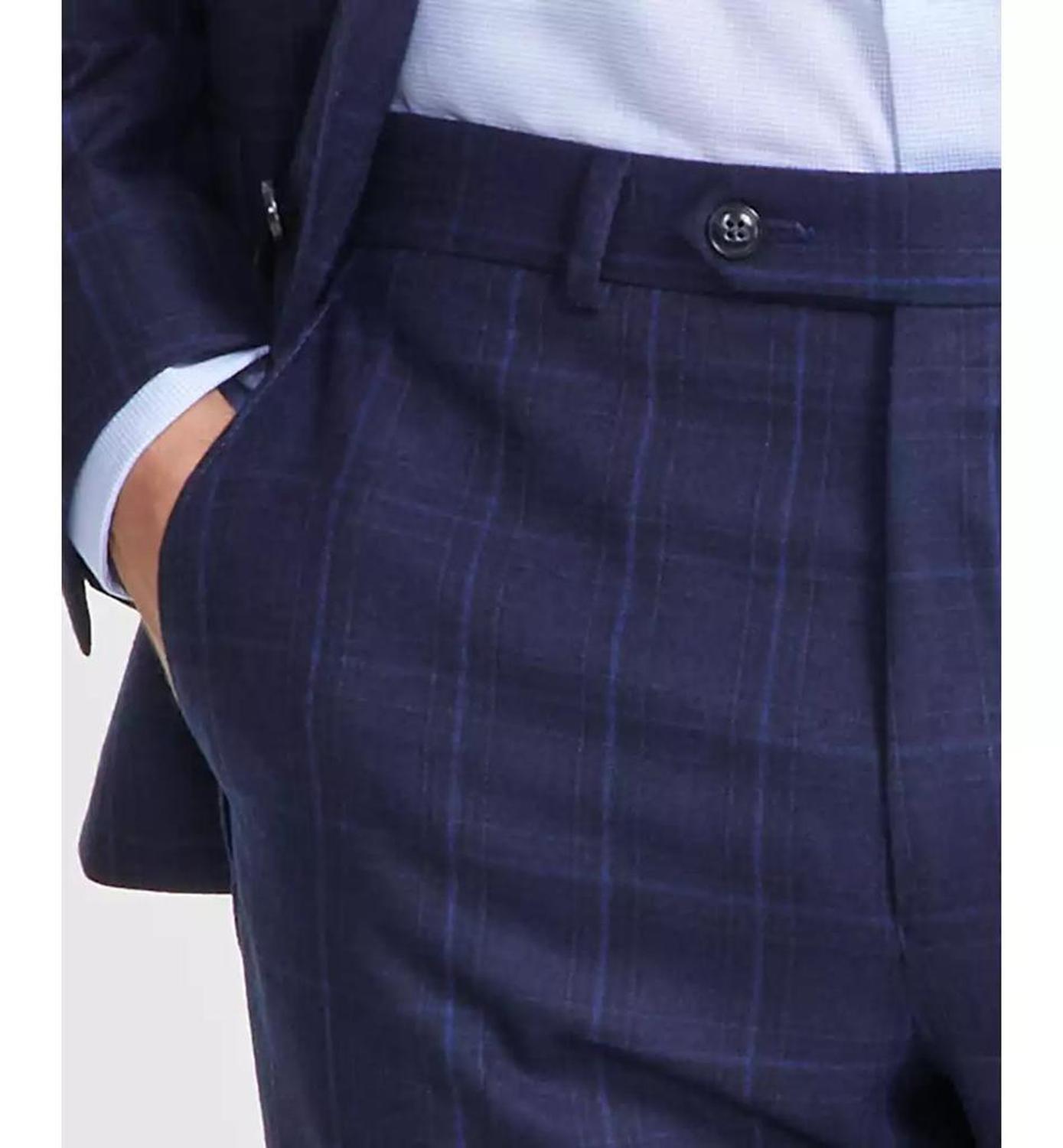 Men's Classic-Fit Wool-Blend Stretch Plaid Suit Separate Pants