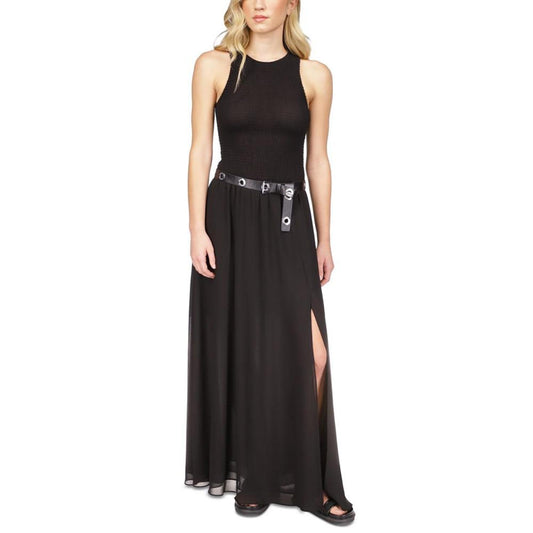 Women's Smocked Belted Maxi Dress