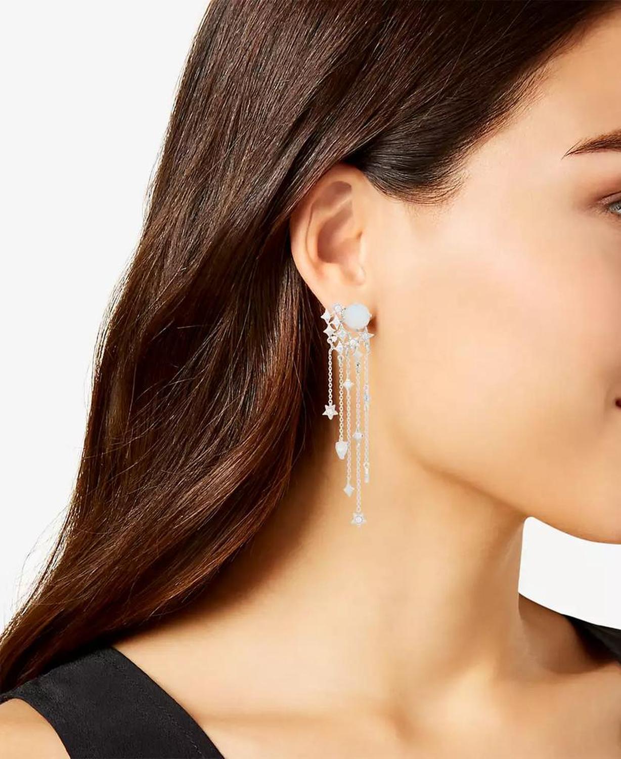 Silver-Tone Cosmos Waterfall Earrings