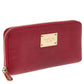 Michael Kors Red Leather Jet Set Zip Around Wallet..