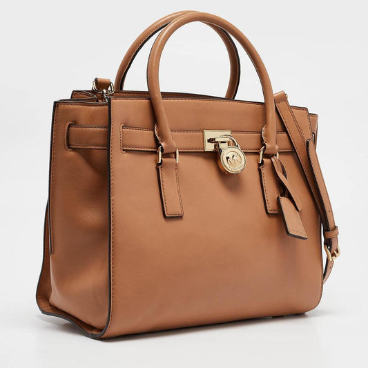 Michael Kors Brown Leather Hamilton Travel Tote