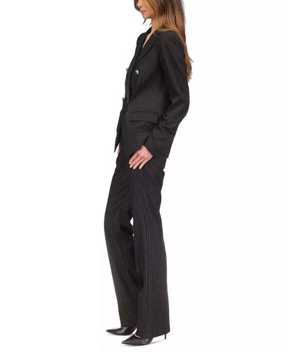 Women's Metallic Pinstripe Cutaway Blazer