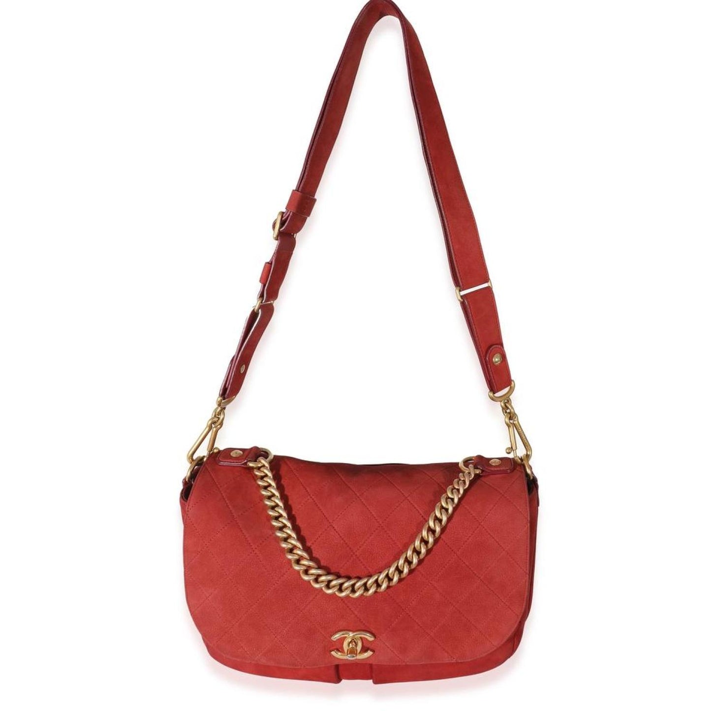 Chanel Red Suede Paris In Rome Messenger Bag