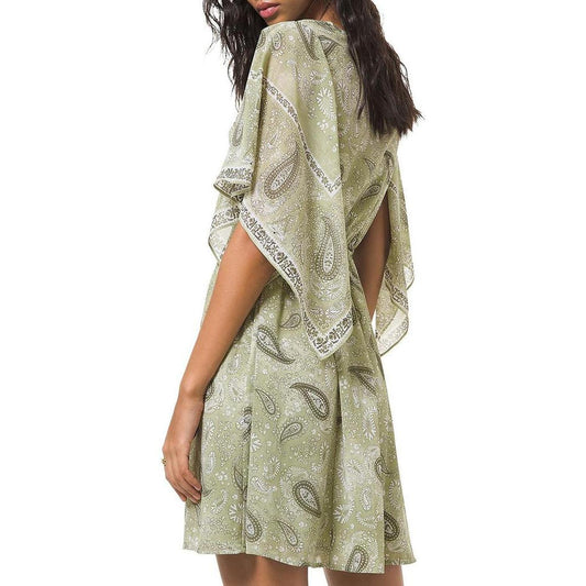 Womens Paisley Ruffled Sundress