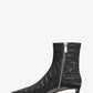 Cosmo Crocodile Embossed Leather Kitten Boot