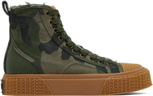 Khaki 'The Camo Jacquard' High Top Sneakers