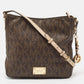 Michael Kors Brown Signature Coated Canvas And Leather Jet Set Travel Messenger Bag