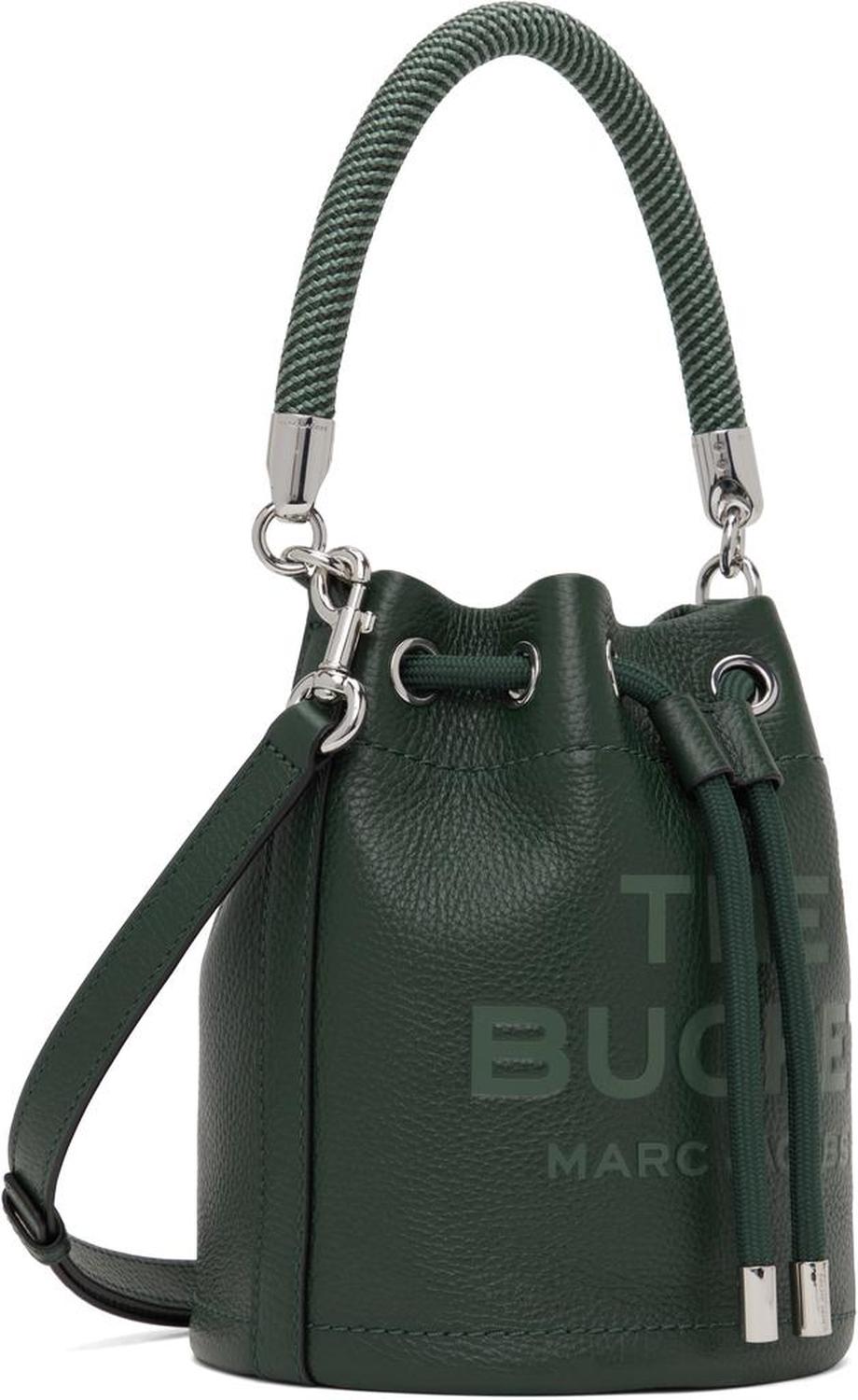 Green 'The Leather Bucket' Bag