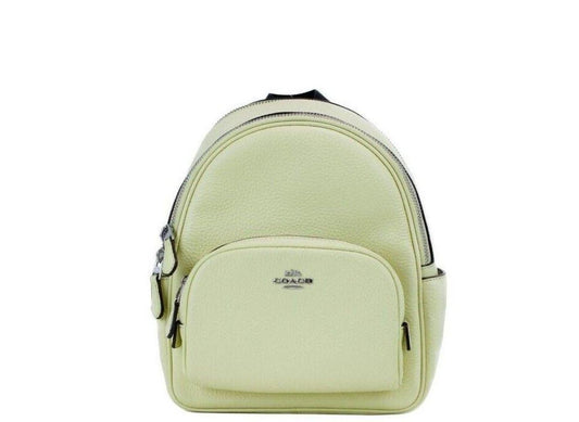 COACH Mini Court Pale Lime Pebbled Leather Shoulder Backpack Women's Bag