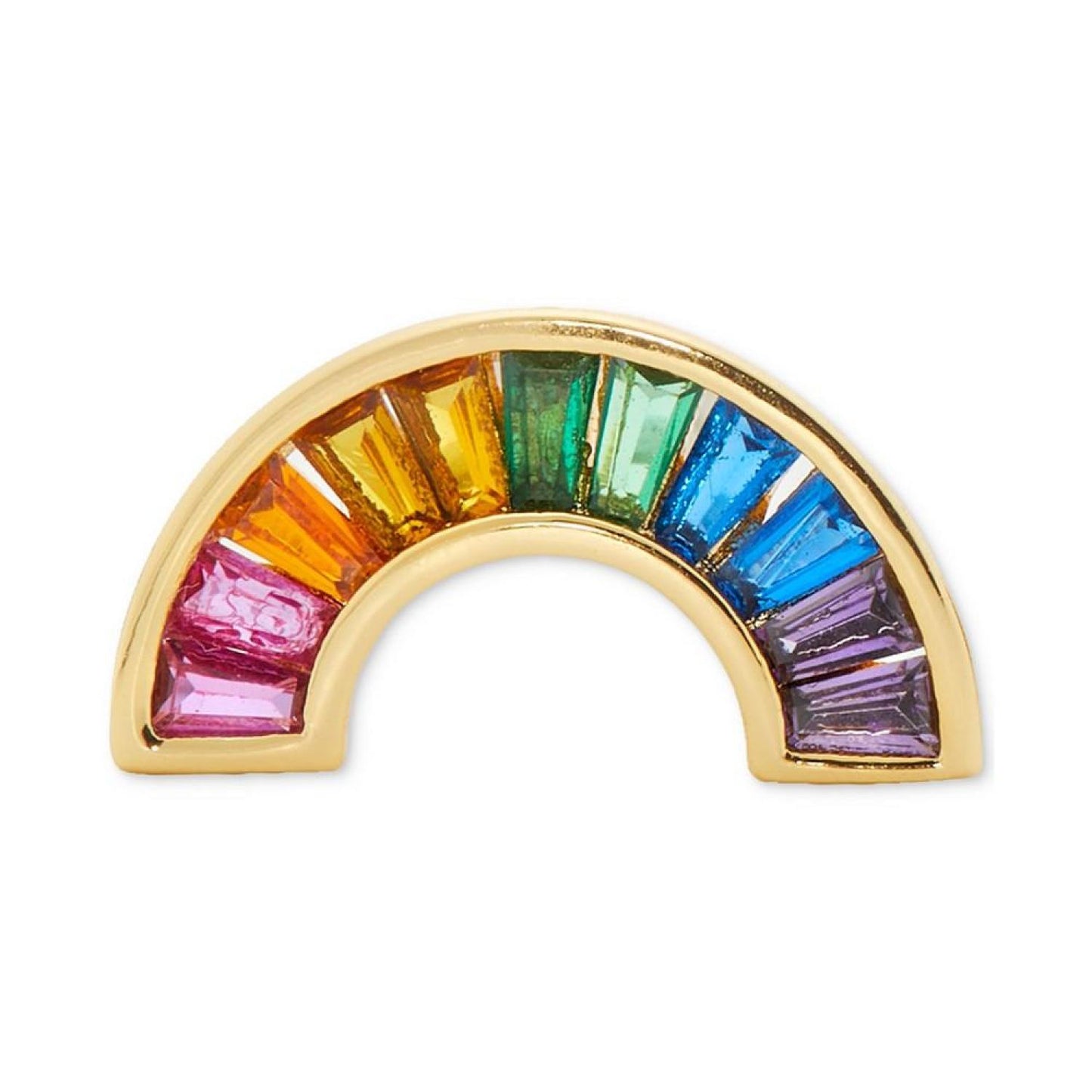 Gold-Tone Multicolor Crystal Rainbow Stud Earrings